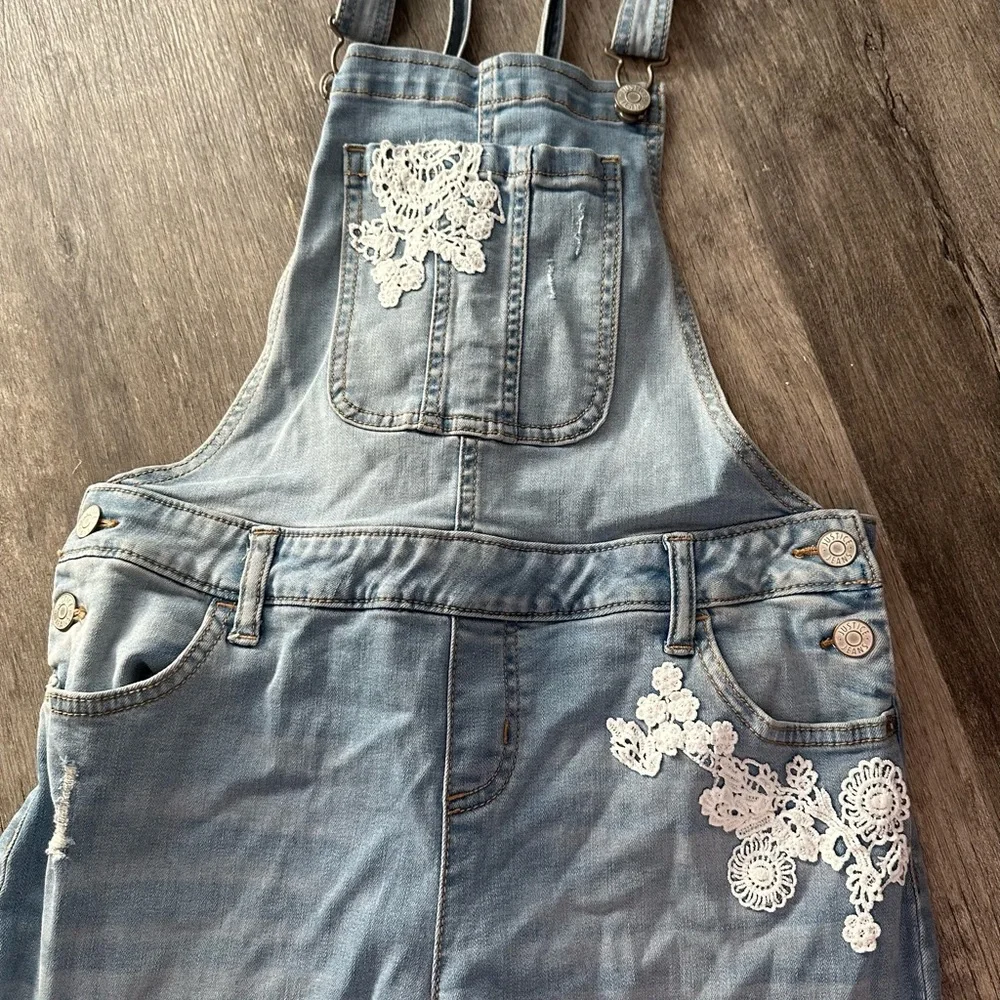 New! Justice Girls Denim Overalls Size 16 Regular NWT - Picture 3 of 8